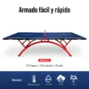 Mesa de ping pong rainbow street outdoor abierta armado