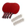 Paquete 4 Raquetas Spin Pro y 12 Pelotas